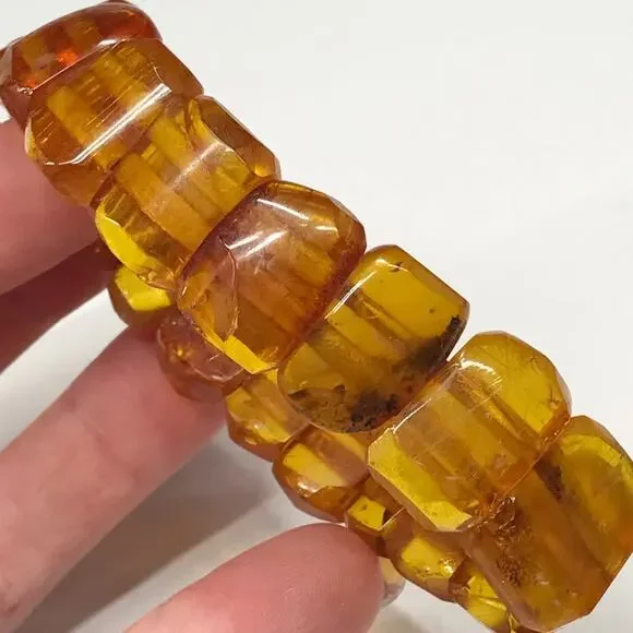 Vintage BALTIC AMBER Stretch BRACELET 20 Grams Dark and Light Honey Color - Picture 10 of 17